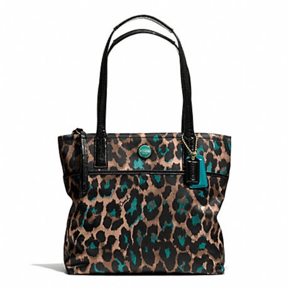 Coach Handbags - COACH F25282 - SIGNATURE stripe ocelot print tote
